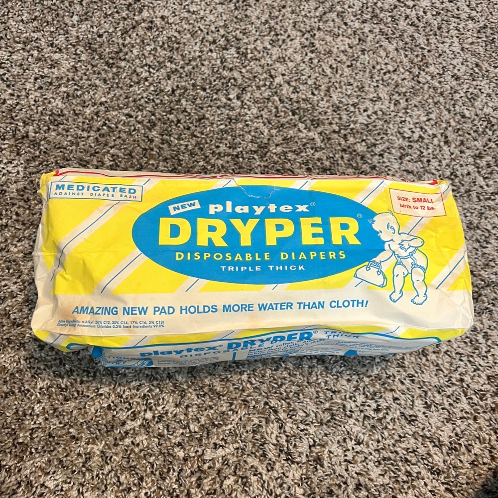 Vintage Playtex Dryper Disposable Diapers Triple Thick Medicated Small Size‎